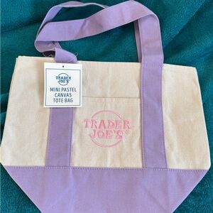 Trader Joe’s Mini Pastel Canvas Tote Bag in Lavender